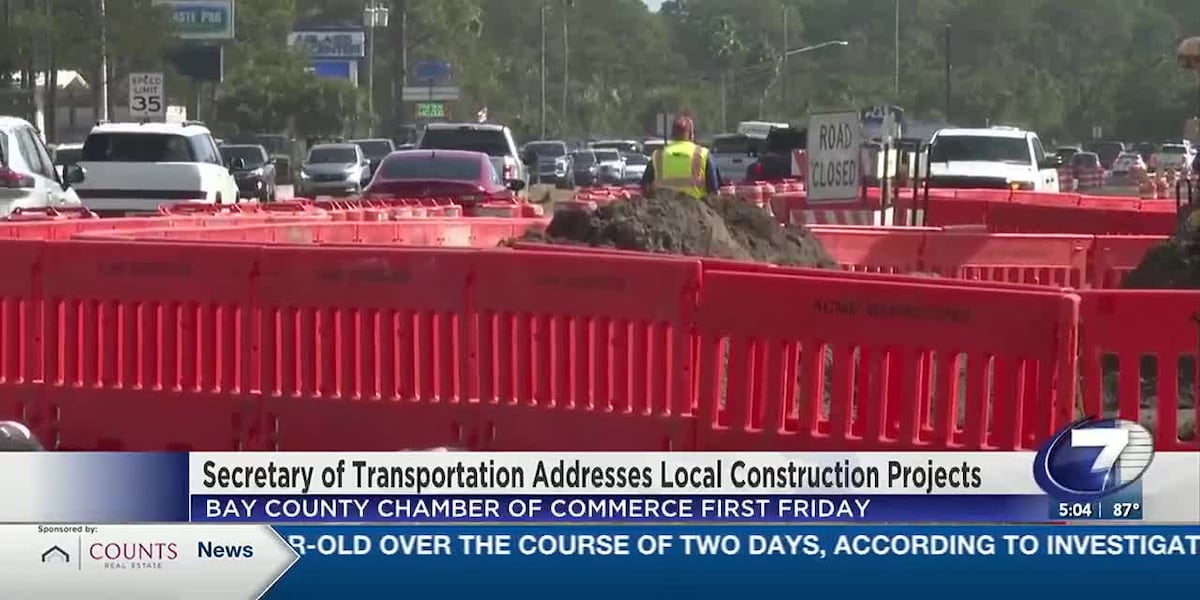 Florida Secretary of Transportation discusses on going road work in Bay County