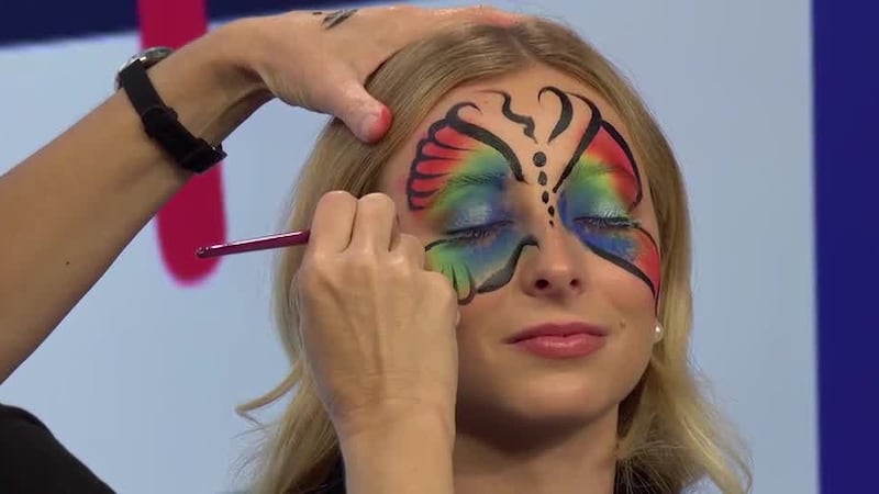 NewsChannel 7’s Mia Hernandez learns the basics of face painting with Amanda Stiffler of...