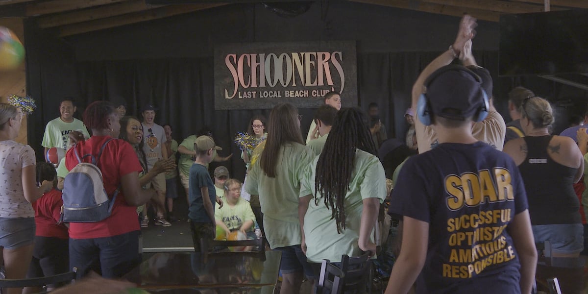 Schooners hosts annual beach party for Margaret K. Lewis Center students