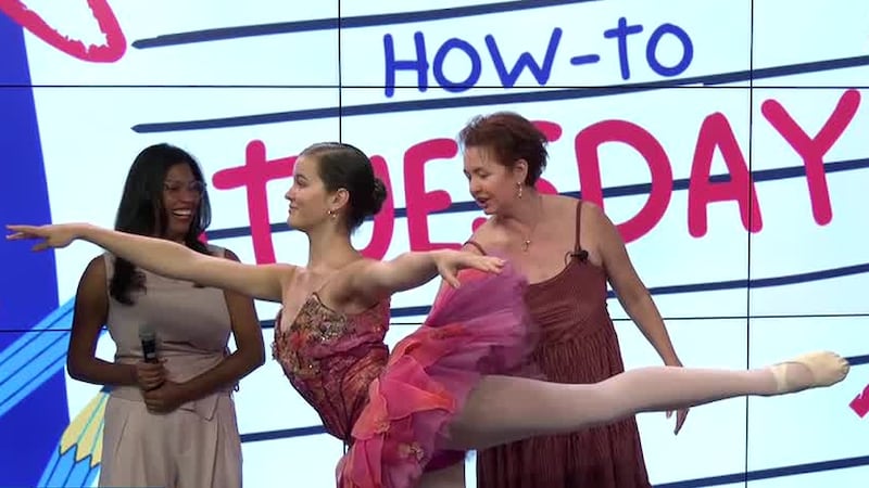 NewsChannel 7’s Mia Hernandez and Alyssa Dutton learn some ballet moves from the Panama City...