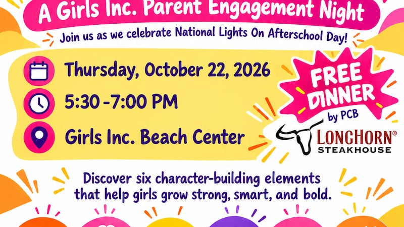 The event will be held from 5:30 p.m. to 7 p.m. at the Girls Inc. Beach Center in Panama City.