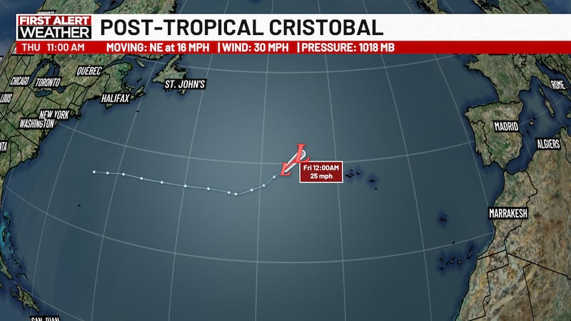 Post-tropical Cristobal
