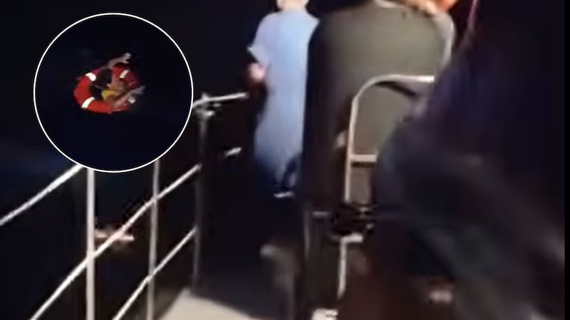 A 44-year-old woman was rescued after 20 hours in the water after going overboard from Royal...
