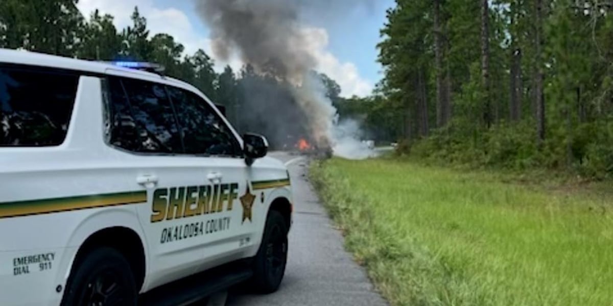 Vehicle fire in Okaloosa County causing traffic delays