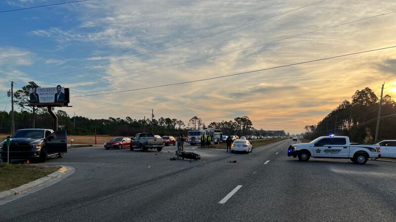 FHP reports the motorcyclist has died.