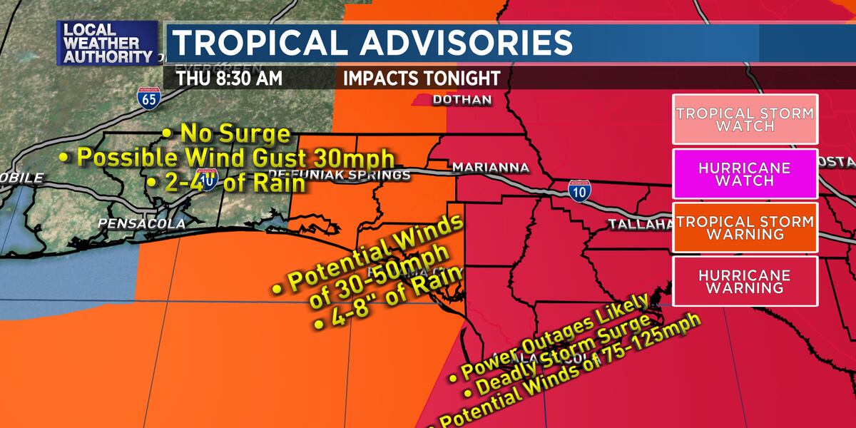 Helene Forcast Hurricane Helene Forecast Impacts as of Thursday Morning