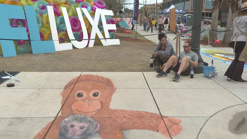 Artists travel to Panama City for the annual FLLUXE Arts Festival sharing their sidewalk chalk...