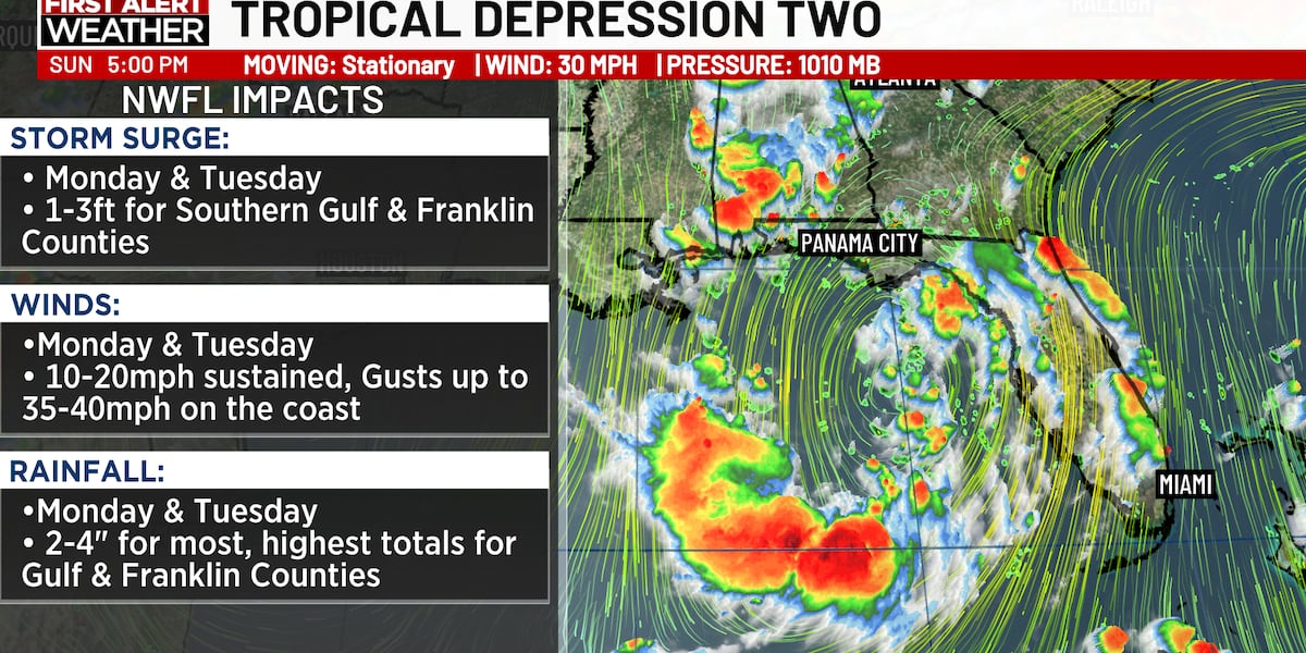 Tropical Depression Two Brings Rain