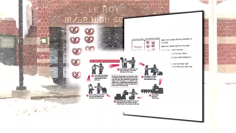 A family is criticizing a New York school district over a history lesson involving students to...