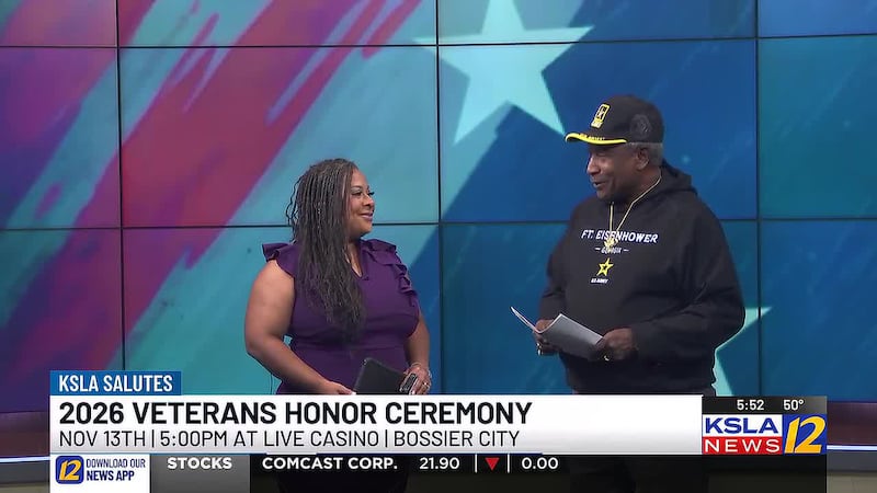 Set for Nov. 13 in Bossier City is the 2026 Veterans Honor Ceremony.